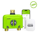 RainPoint 2 Zone WiFi Hose Timer with brass inlet and outlet for smart garden watering control