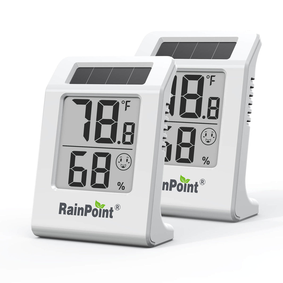 RainPoint 2.1'' Solar-Powered Thermometer and Hygrometer Meter
