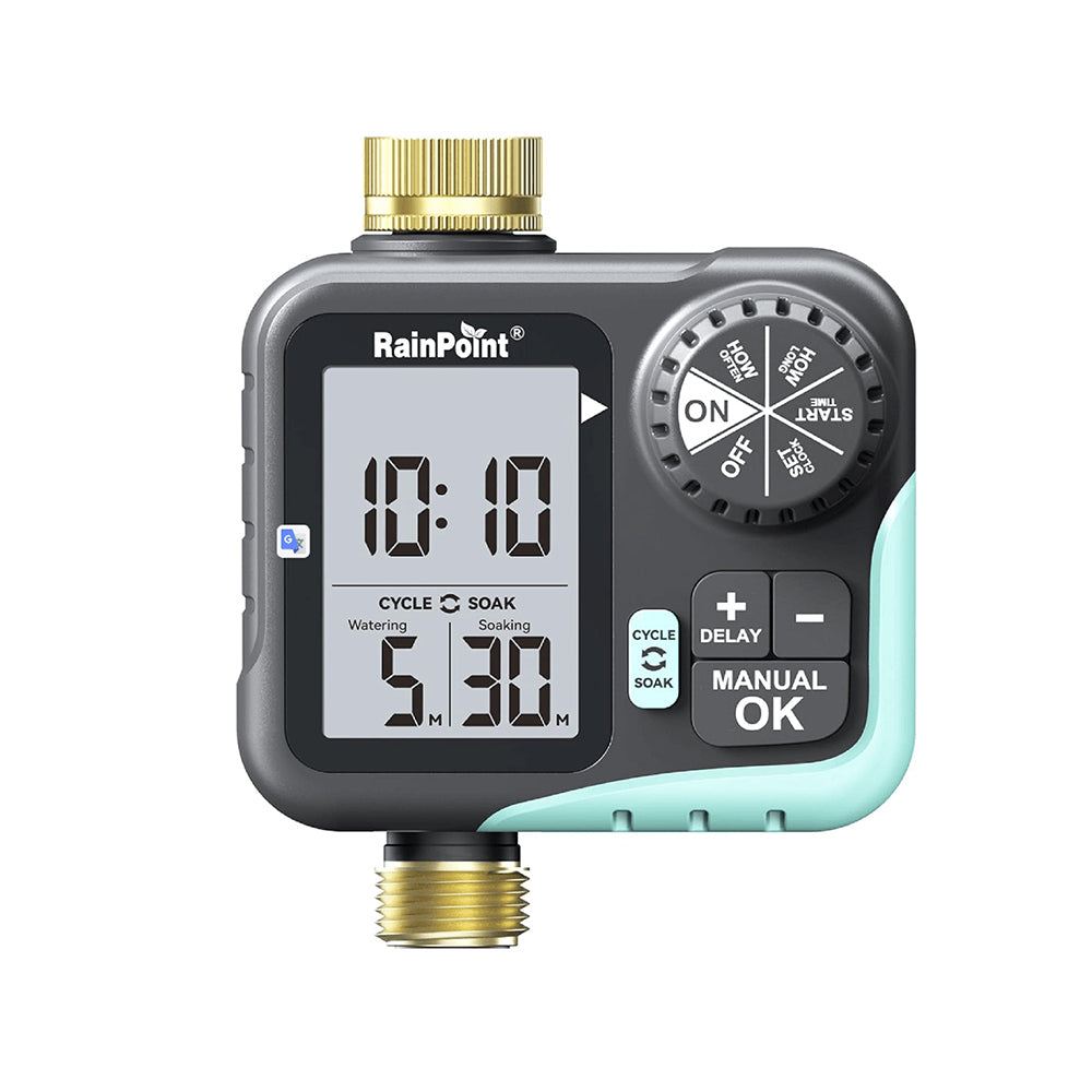 RAINPOINT Sprinkler Timer for Garden Hose - Hose Timer with Cycle & Soak, Brass Inlet