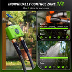 RainPoint dual zone hose timer with customizable watering schedules and smart modes