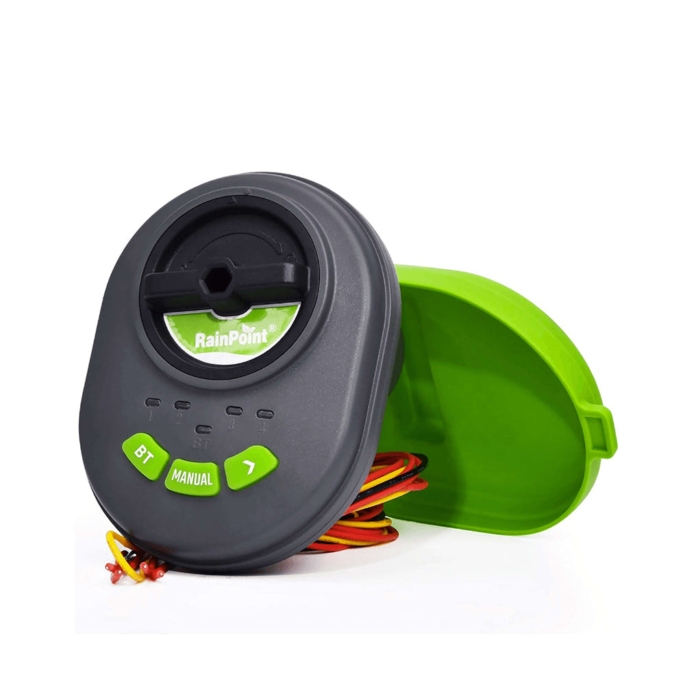RAINPOINT Battery Operated Sprinkler Controller - Indoor & Outdoor 4 Zone Smart Irrigation Controller