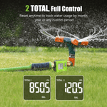 Outdoor water usage monitor for garden irrigation and pool filling