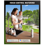 Homeowner using RainPoint WiFi water timer for automatic lawn and garden watering