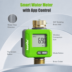 Bluetooth water flow meter showing real-time water usage tracking