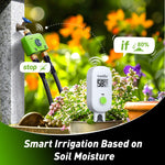 RainPoint soil moisture sensor helping optimize watering for plants and lawn irrigation
