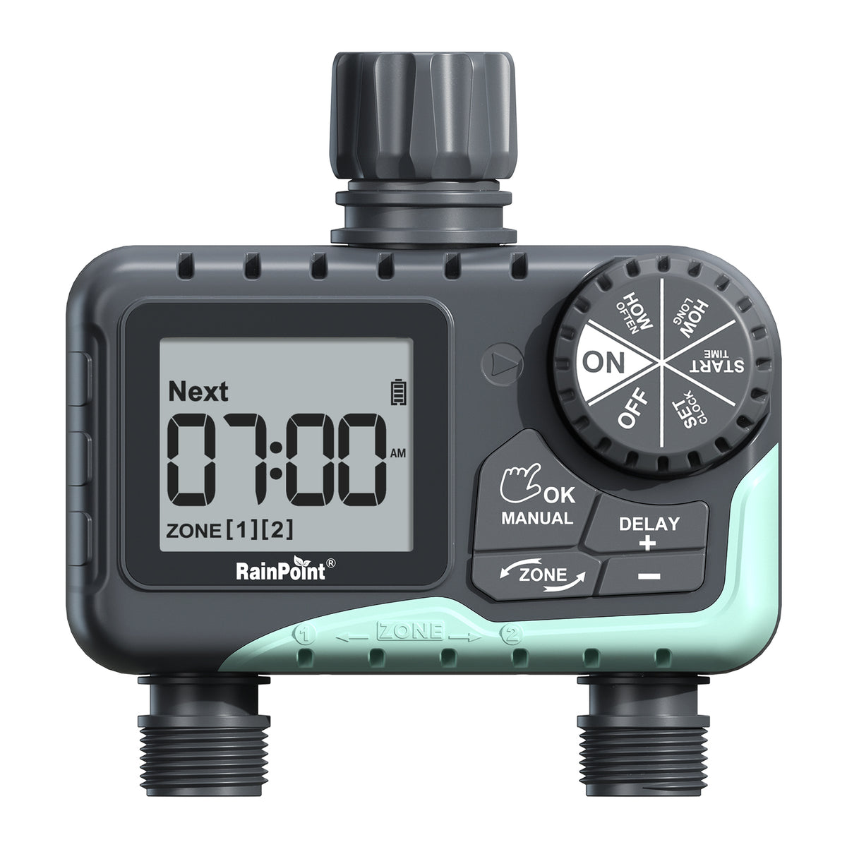 RainPoint 2 Outlet Digital Hose Timer for Automatic Garden Watering