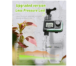 Digital sprinkler timer showing watering schedule settings