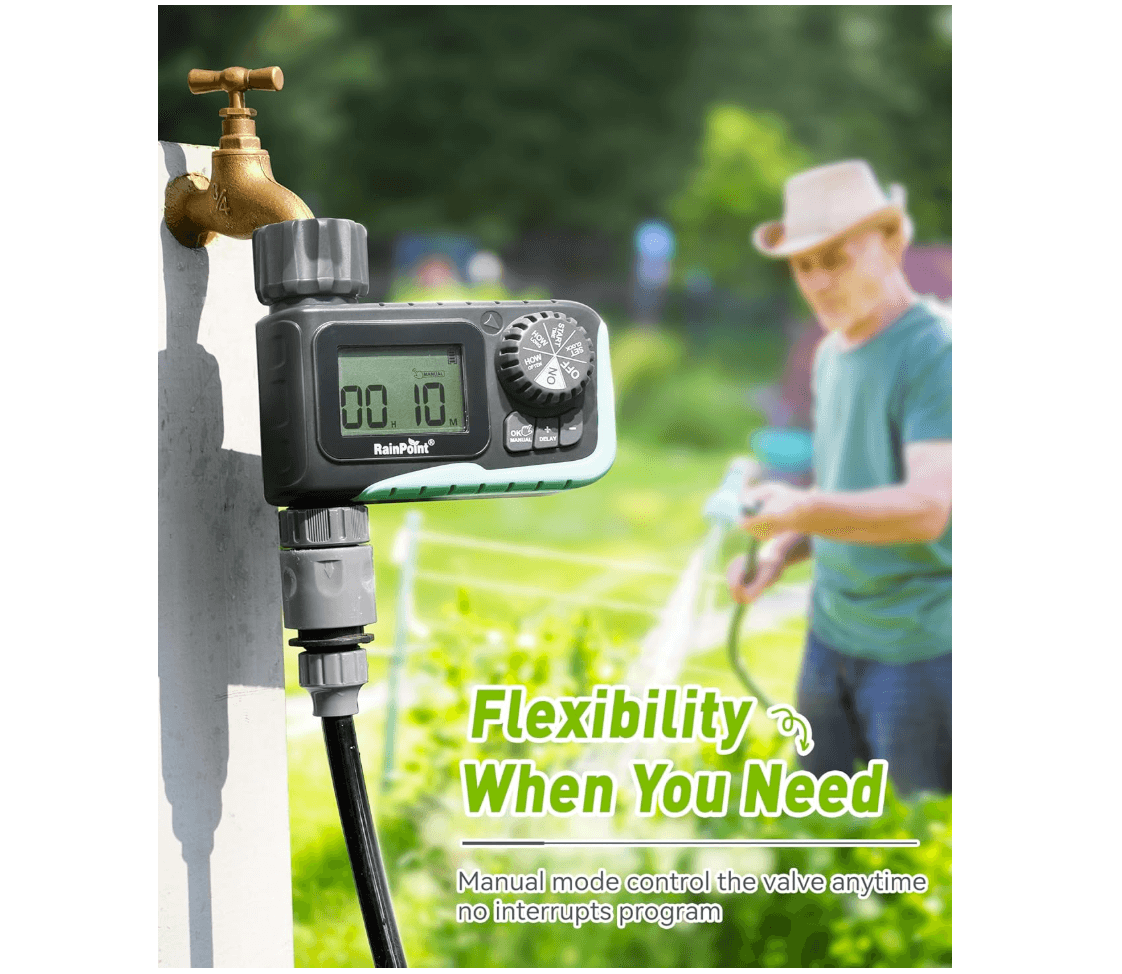 RainPoint programmable hose timer for automatic lawn watering